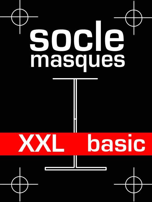 Socle masque basic en bois et acier - taille XXL