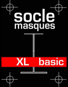 Socle masque basic en bois et acier - taille XL