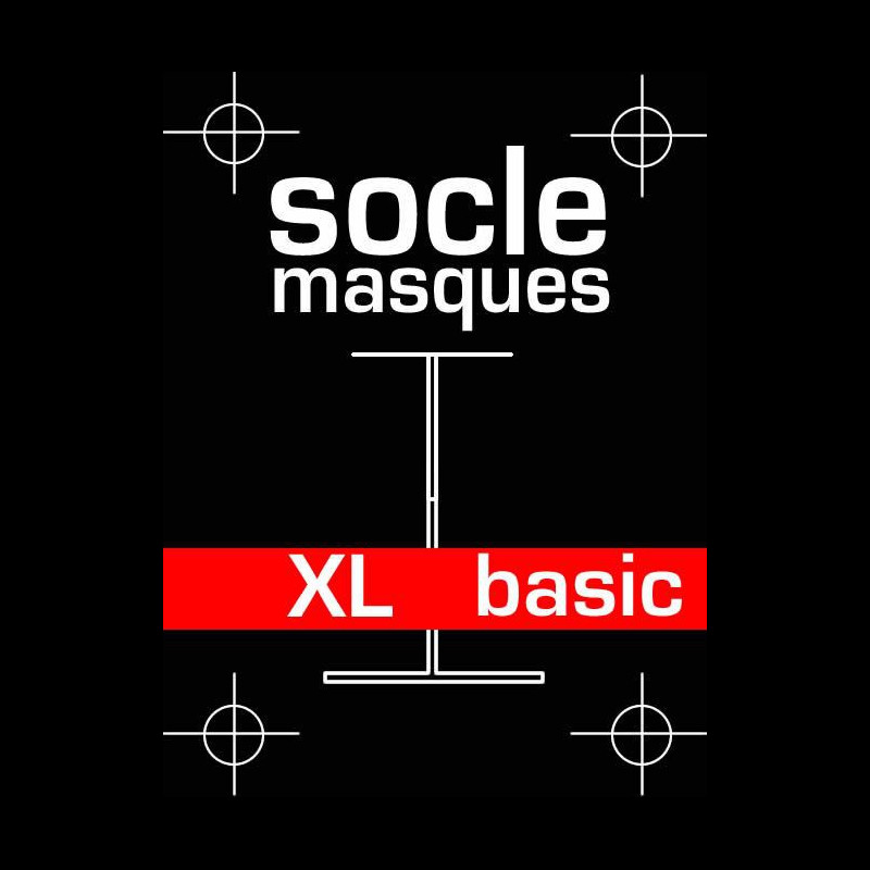 Socle masque basic en bois et acier - taille XL