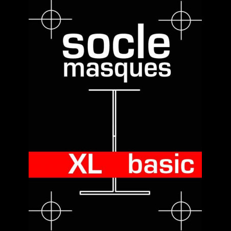 Socle masque basic en bois et acier - taille XL