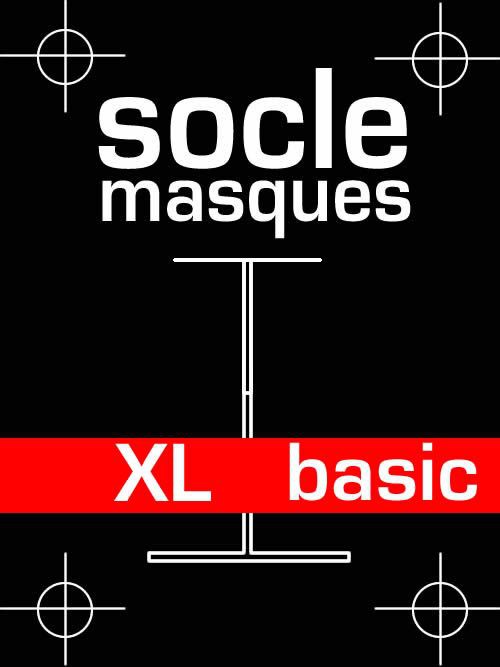 Socle masque basic en bois et acier - taille XL