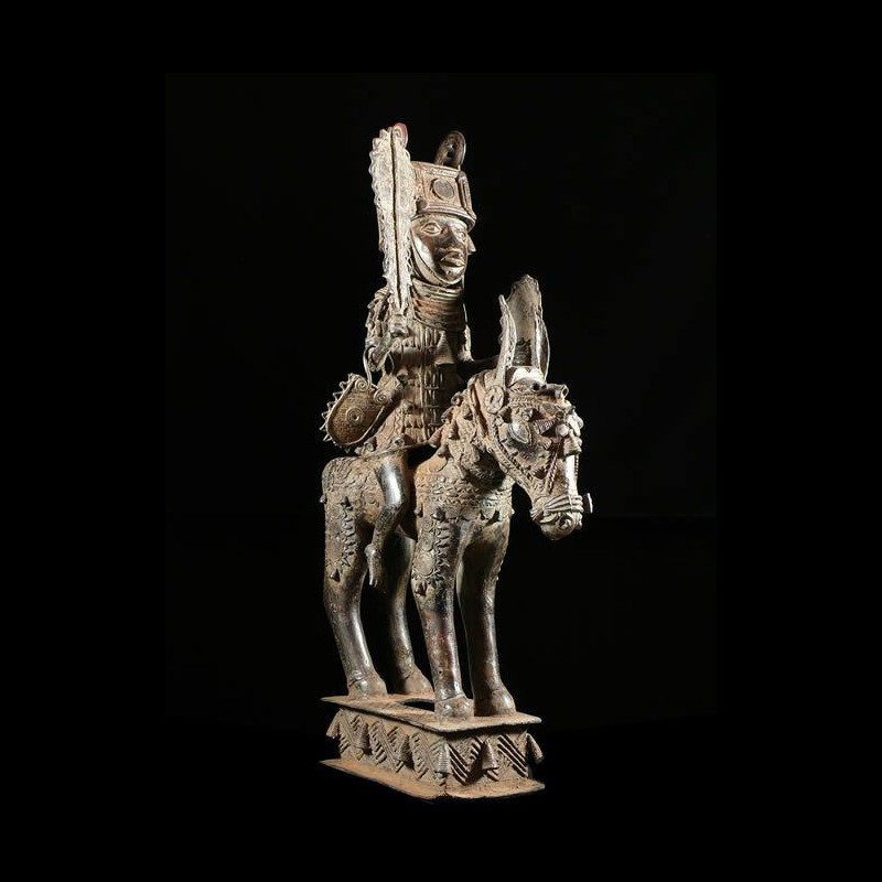 Oba et son cheval - Nigeria - BIni Edo - Bronze cire perdue