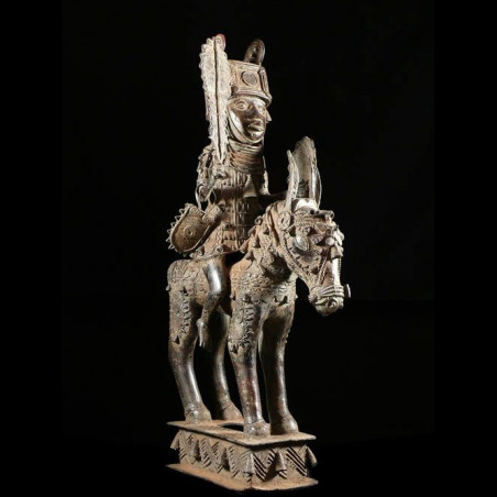 Oba et son cheval - Nigeria - BIni Edo - Bronze cire perdue