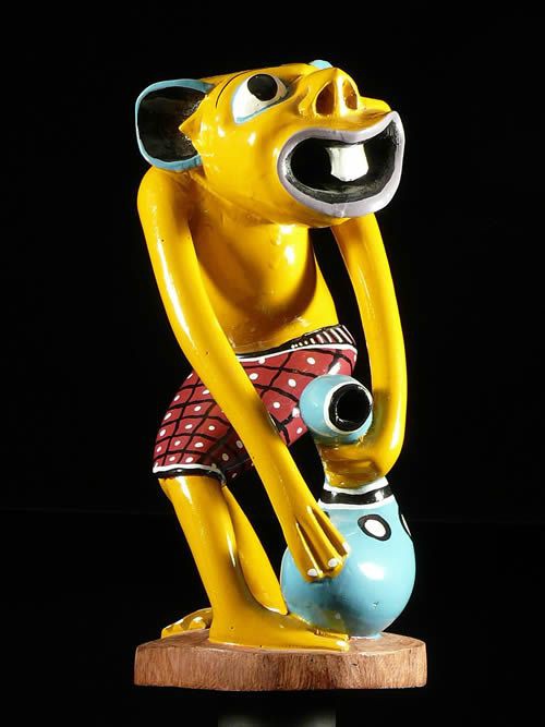Sculpture Shetani jaune - George Lilanga - Makonde