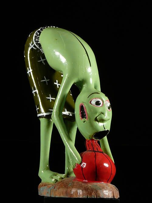 Sculpture Shetani Vert - George Lilanga - Makonde
