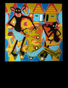 Peinture 60 x 60 - George Lilanga - Makonde
