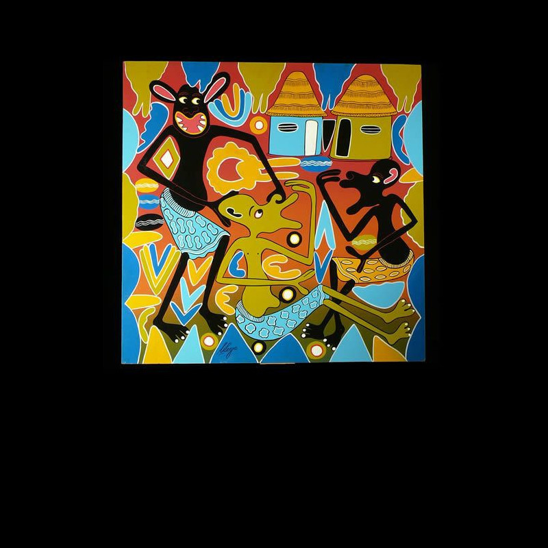 Peinture 60 x 60 - George Lilanga - Makonde