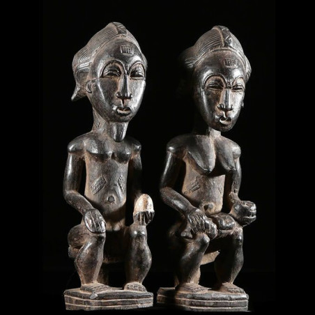 Statue votive de couple royale - Baoule - Côte d'Ivoire