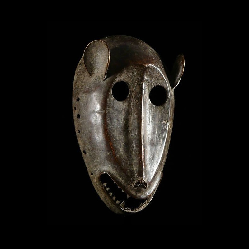 Masque Singe Kpan en Bronze - Baoule - Côte d'Ivoire