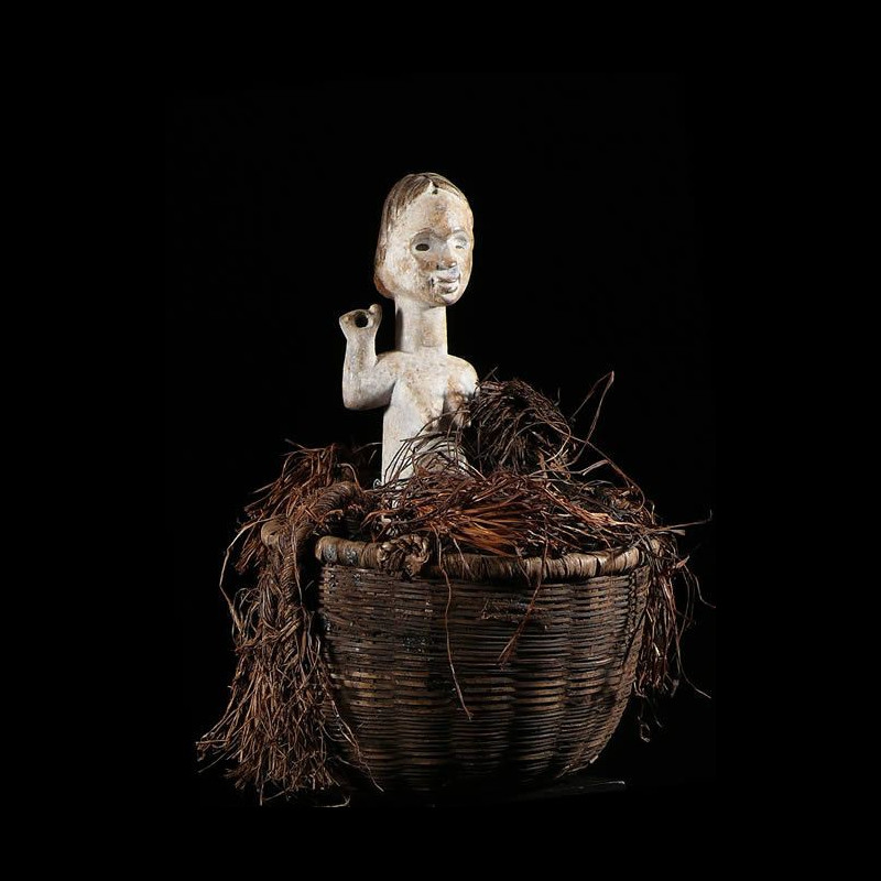 Statue Nzambe Kana avec panier Reliquaire - Tsogho - Gabon