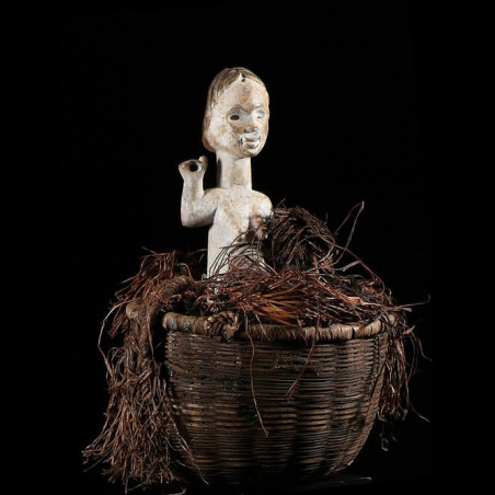 Statue Nzambe Kana avec panier Reliquaire - Tsogho - Gabon