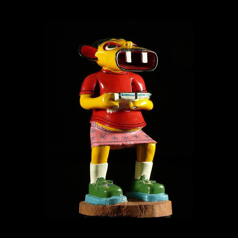 Sculpture Shetani Ecolier - George Lilanga - Makonde