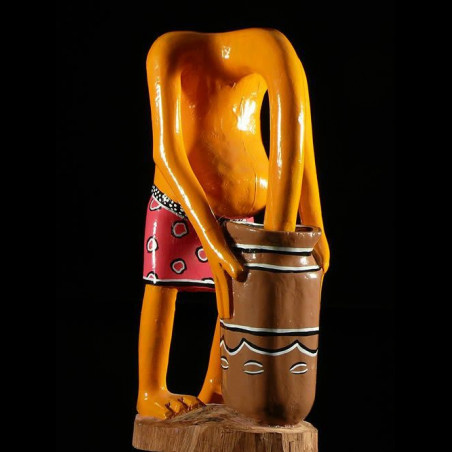 Sculpture Shetani Tete dans le sable - George Lilanga - Makonde