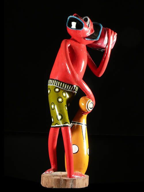 Sculpture Shetani Grande rouge - George Lilanga - Makonde