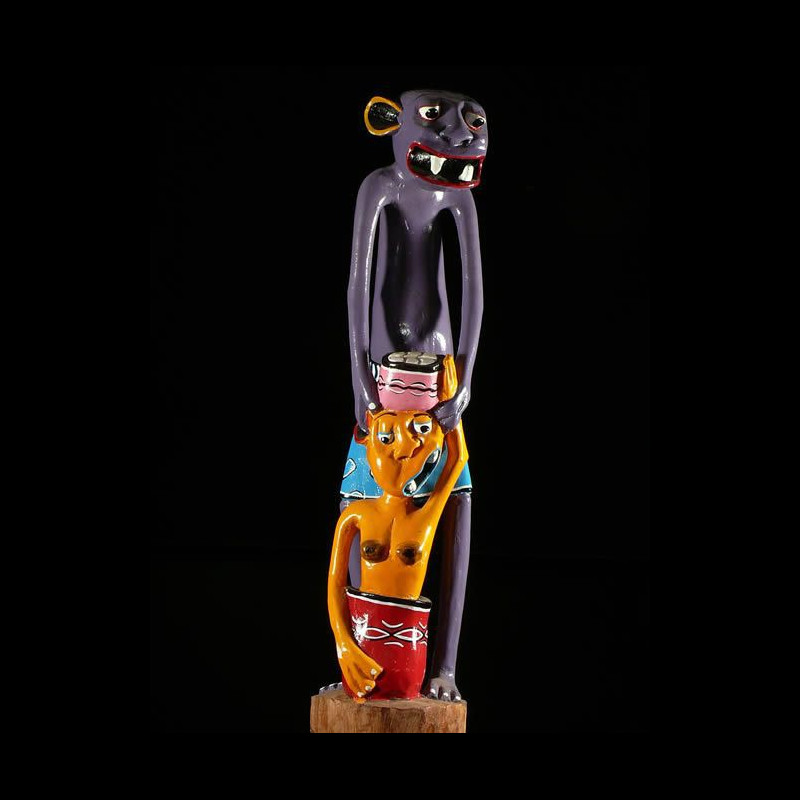 Sculpture Shetani Grande Violet - George Lilanga - Makonde