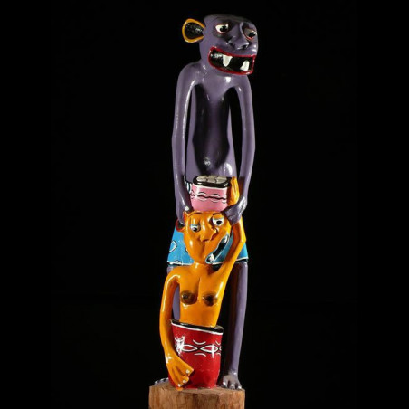 Sculpture Shetani Grande Violet - George Lilanga - Makonde