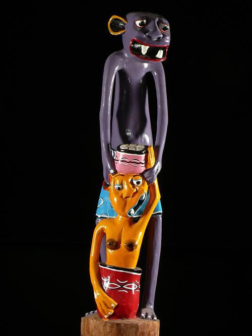 Sculpture Shetani Grande Violet - George Lilanga - Makonde