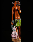 Sculpture Shetani Grande Violet - George Lilanga - Makonde