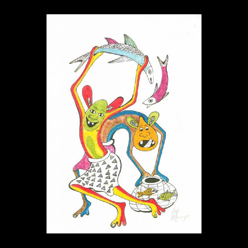 Dessin au Crayon - George Lilanga - Makonde