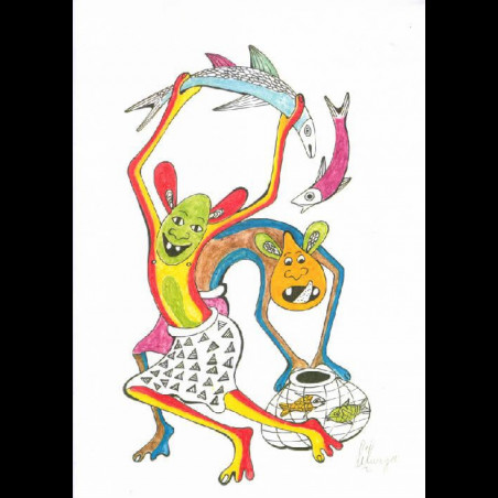 Dessin au Crayon - George Lilanga - Makonde
