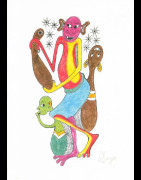 Dessin au Crayon - George Lilanga - Makonde