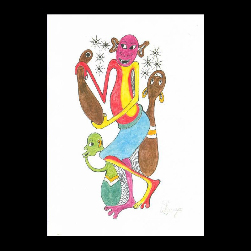 Dessin au Crayon - George Lilanga - Makonde