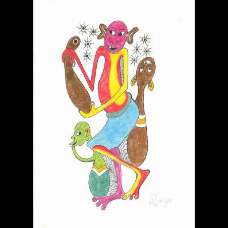 Dessin au Crayon - George Lilanga - Makonde
