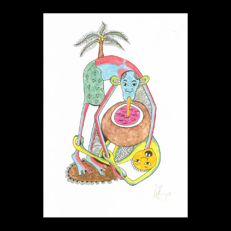Dessin au Crayon - George Lilanga - Makonde