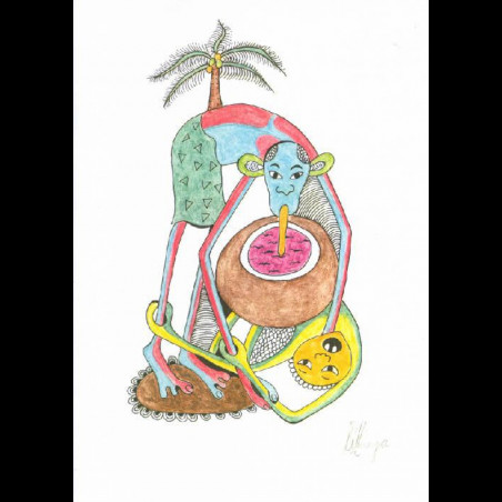 Dessin au Crayon - George Lilanga - Makonde