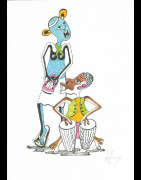 Dessin au Crayon - George Lilanga - Makonde