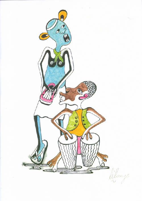 Dessin au Crayon - George Lilanga - Makonde