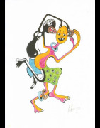Dessin au Crayon - George Lilanga - Makonde