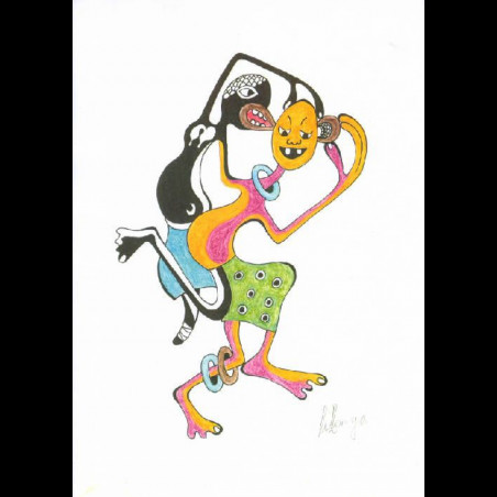 Dessin au Crayon - George Lilanga - Makonde