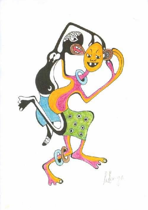 Dessin au Crayon - George Lilanga - Makonde