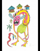 Dessin au Crayon - George Lilanga - Makonde