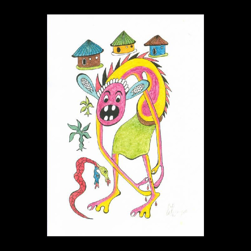 Dessin au Crayon - George Lilanga - Makonde