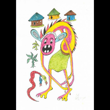 Dessin au Crayon - George Lilanga - Makonde