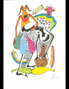 Dessin au Crayon - George Lilanga - Makonde