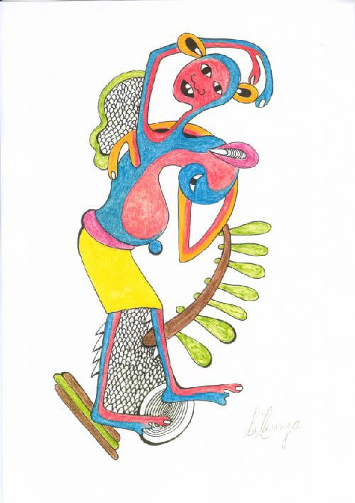 Dessin au Crayon - George Lilanga - Makonde