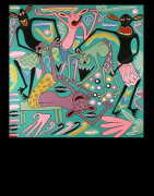 Peinture 60 x 60 - George Lilanga - Makonde