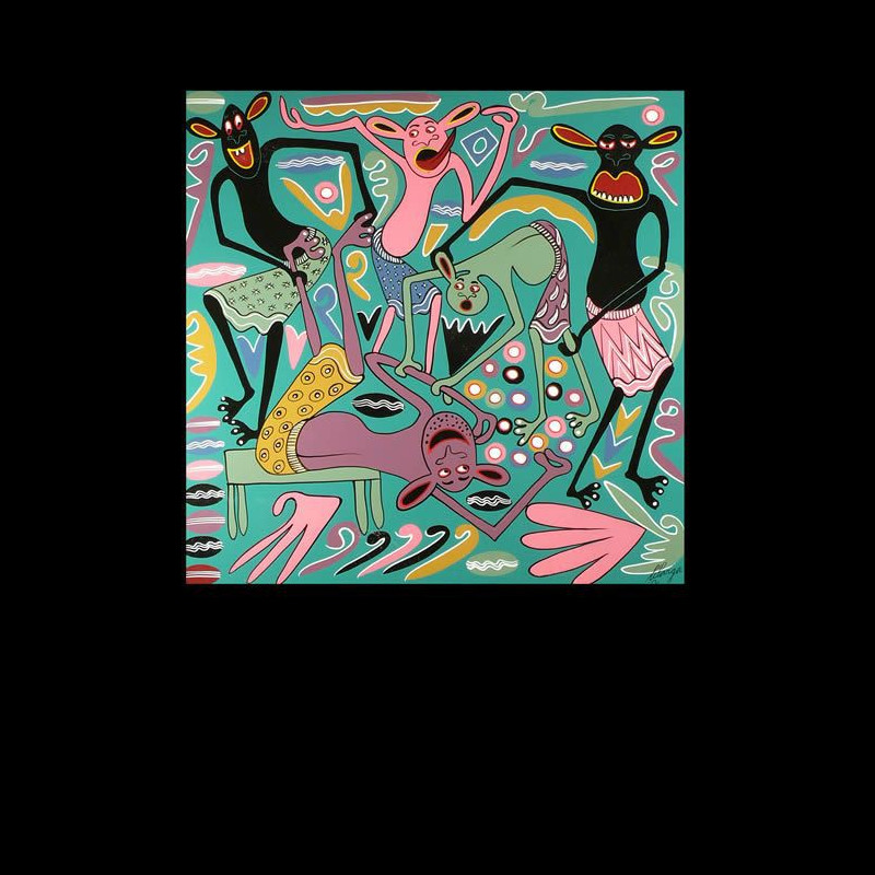 Peinture 60 x 60 - George Lilanga - Makonde