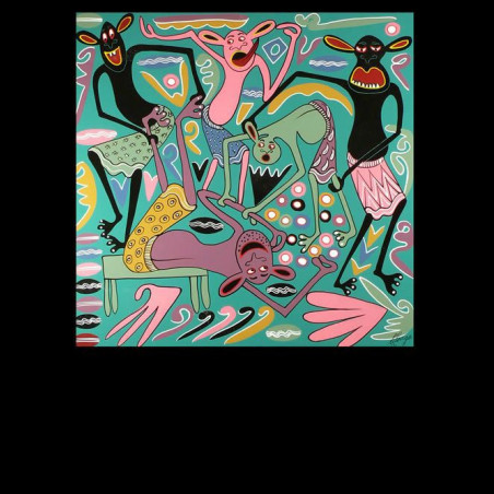 Peinture 60 x 60 - George Lilanga - Makonde