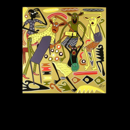 Peinture 60 x 60 - George Lilanga - Makonde