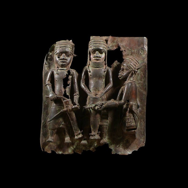 Plaque de palais en bronze - Nigeria - BIni Edo - Bronze cire perdue