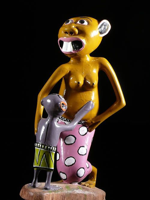 Sculpture Shetani Mere et fils - George Lilanga - Makonde