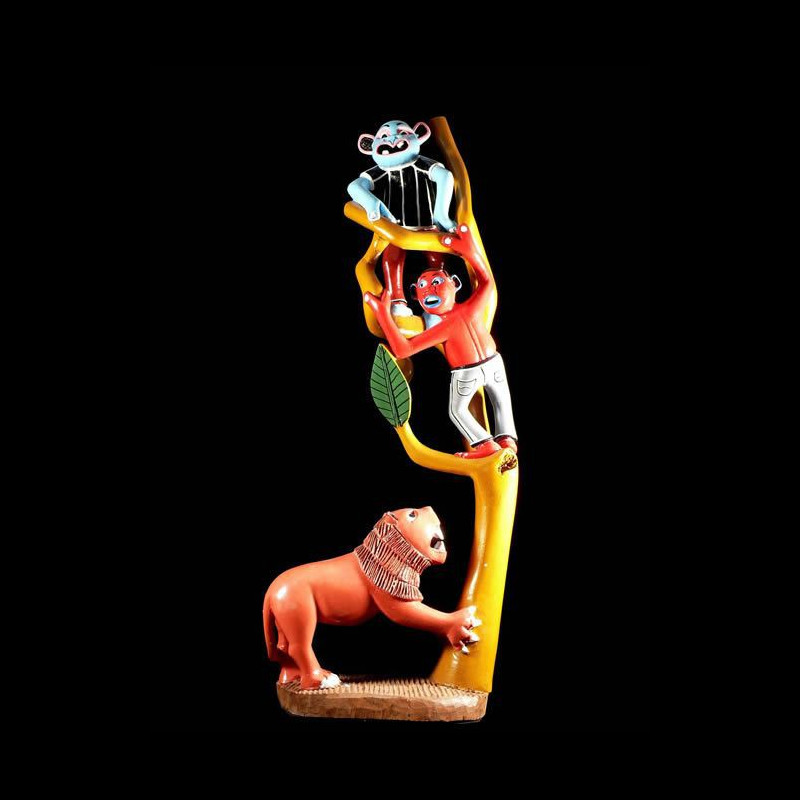 Sculpture Shetani Le Lion - George Lilanga - Makonde