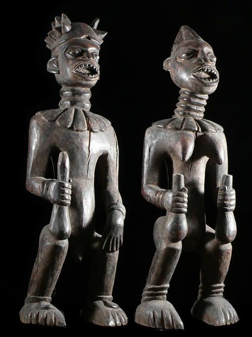 Statues ancetres royaux - Bamileke / Bangwa - Cameroun