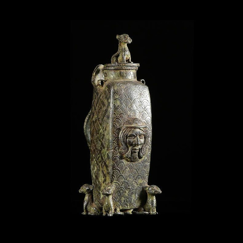 Theiere Afro Portugaise en bronze - Bini - Benin Nigeria
