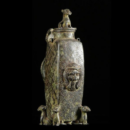 Theiere Afro Portugaise en bronze - Bini - Benin Nigeria