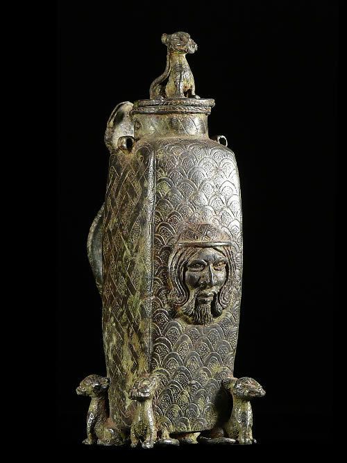 Theiere Afro Portugaise en bronze - Bini - Benin Nigeria